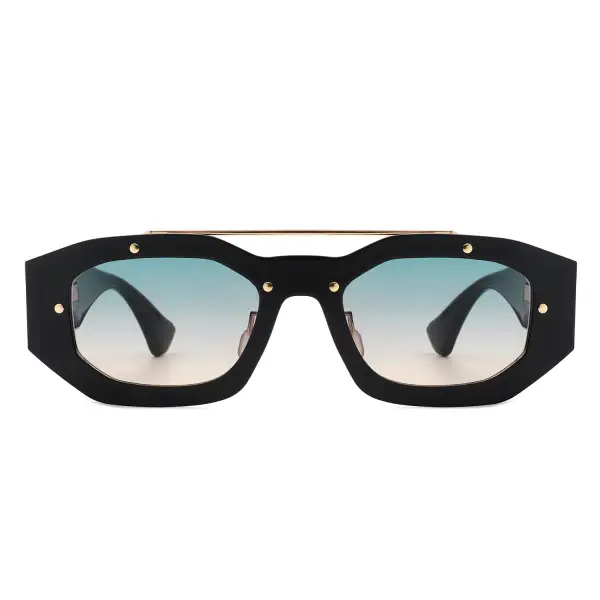 Plush Square Geometric Frame Sunglasses
