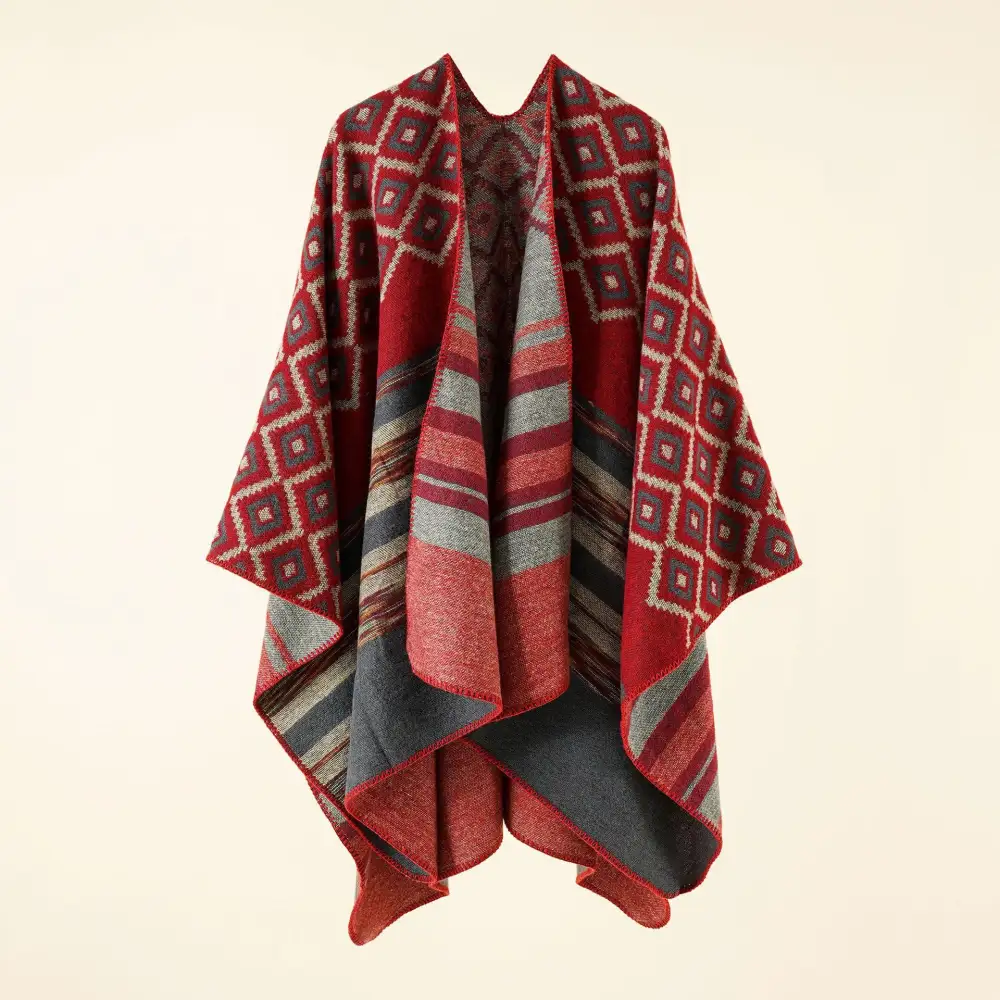 Jacquard Geometric Wrap Scarf
