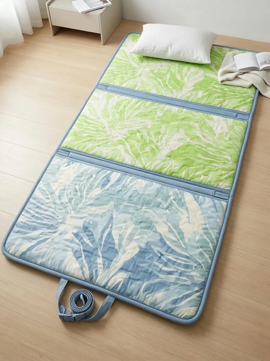 Blue Leaf Print Cooling Mat