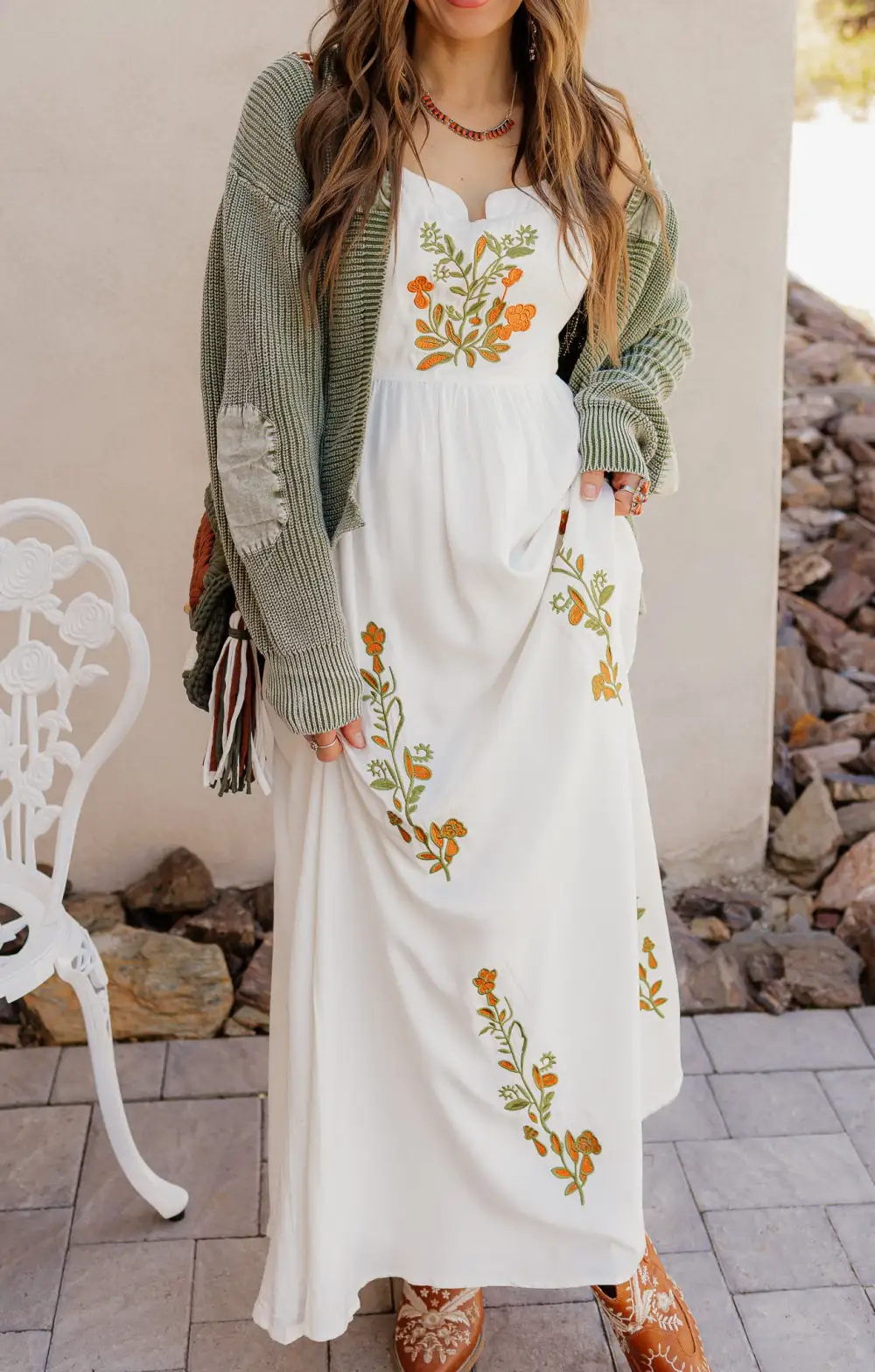 Floral Embroidered Maxi Dress
