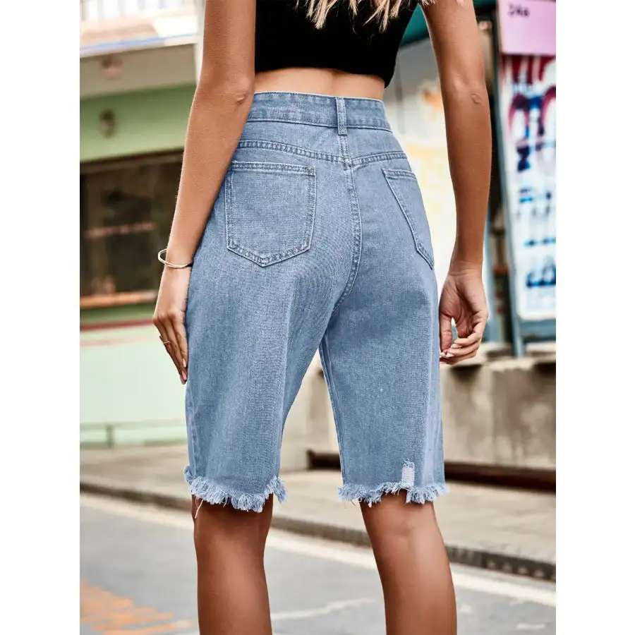 Everyday Raw Hem Denim Shorts