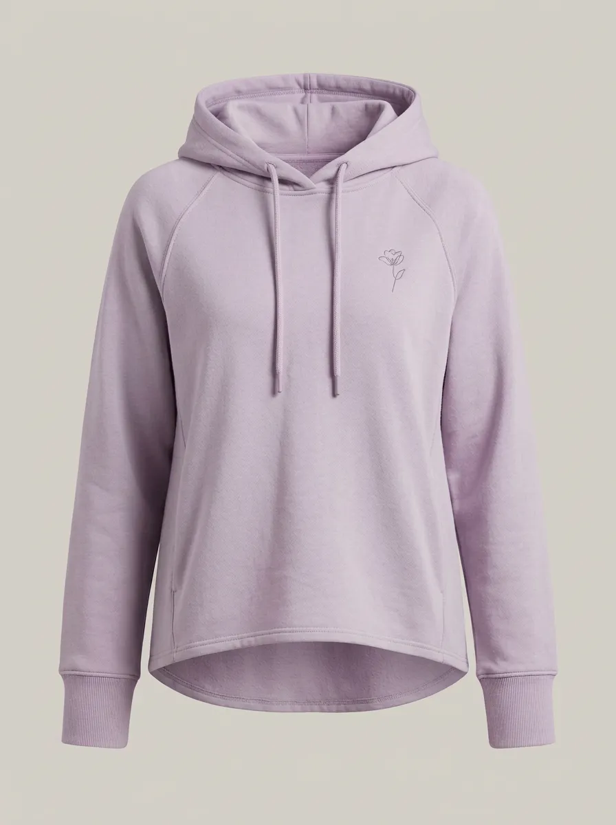 Women's Minimalist Floral Line Art Printed Sage Green Hoodie