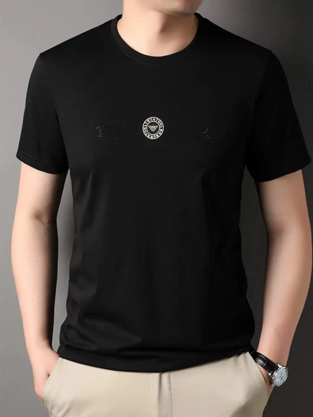 Ribbed Crew Neck Short Sleeve Tee
