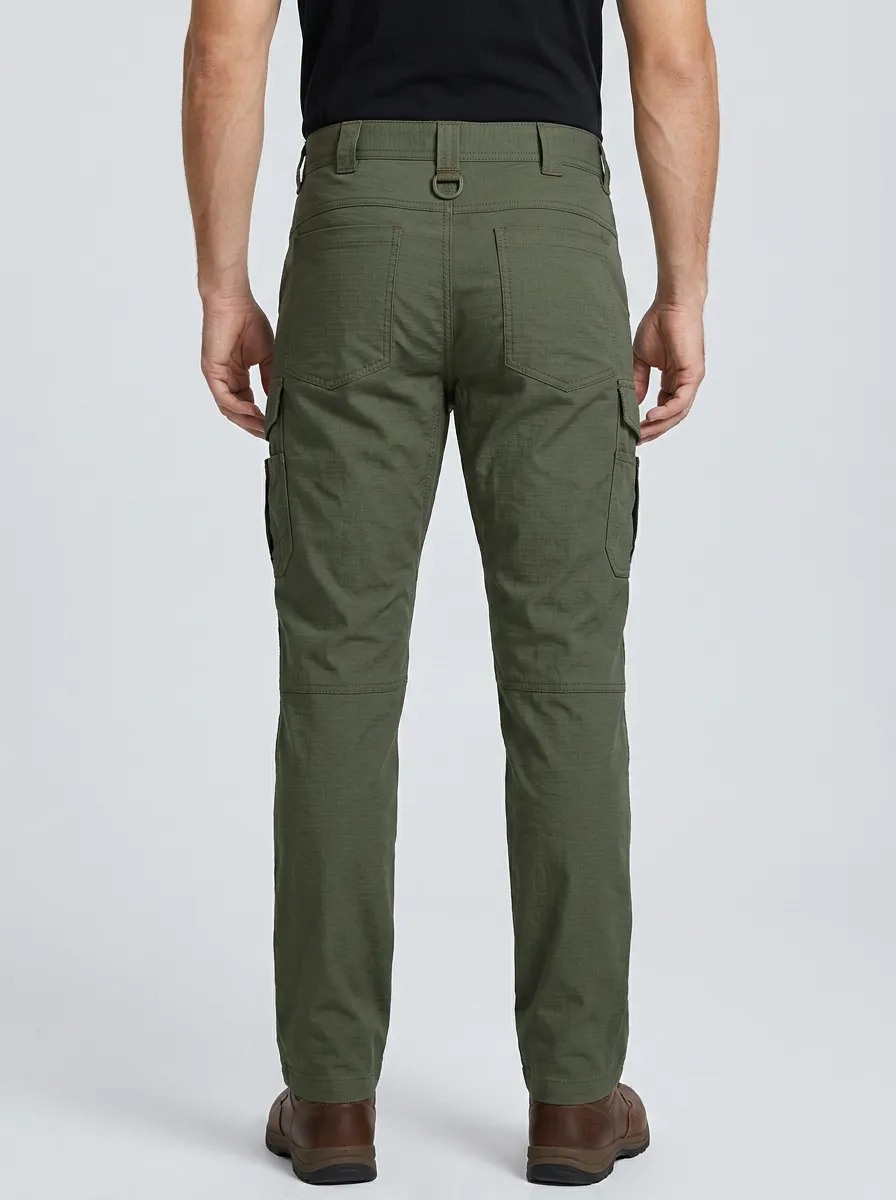 Minimal Workwear-Style Men's Multi-Pocket Waterproof Tactical Cargo Pants