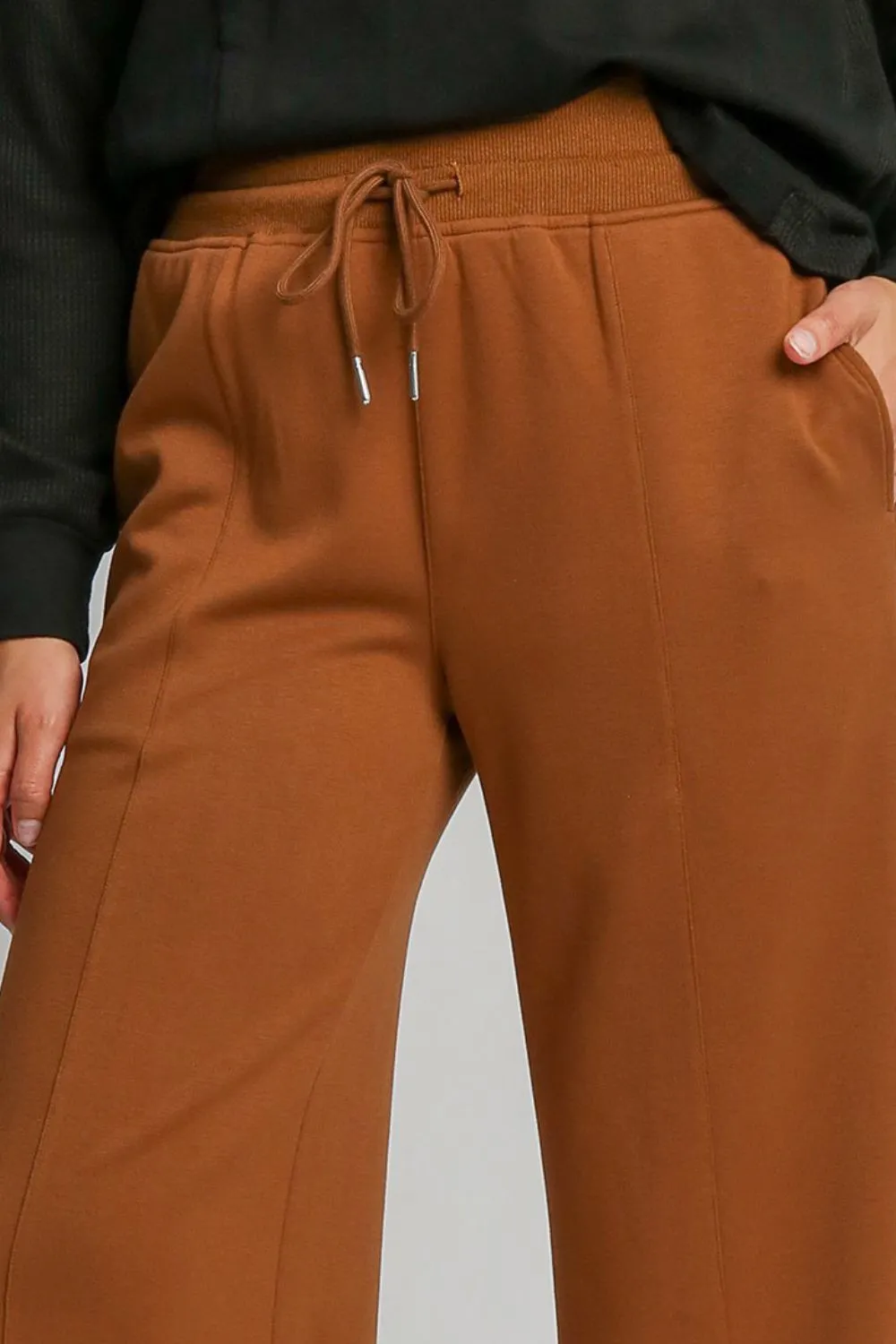 Drawstring Wide Leg Pants With Pocket
