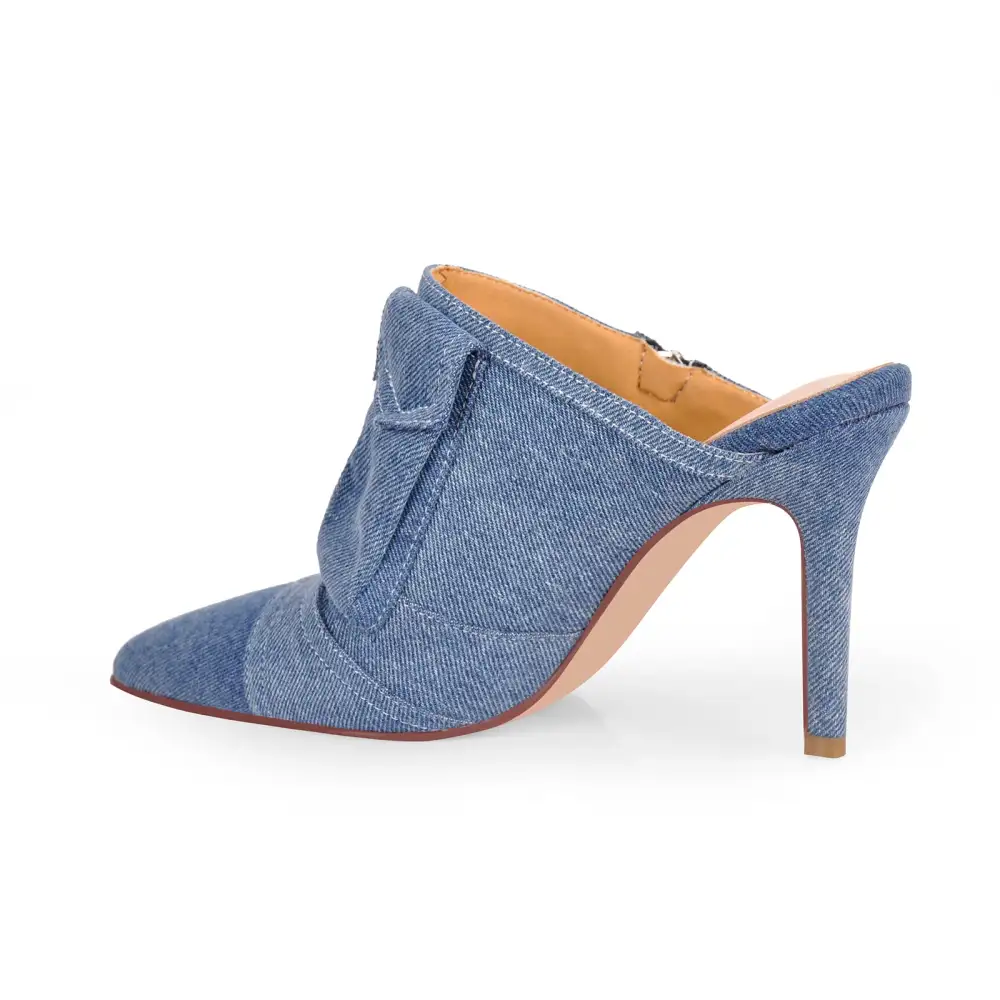 Pointed Toe Stiletto Heeled Mules