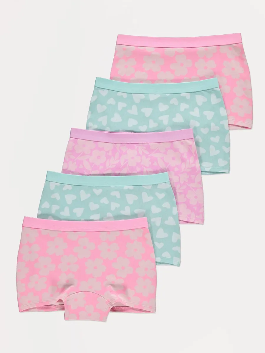 Floral Hearts Shorts 5 Pack