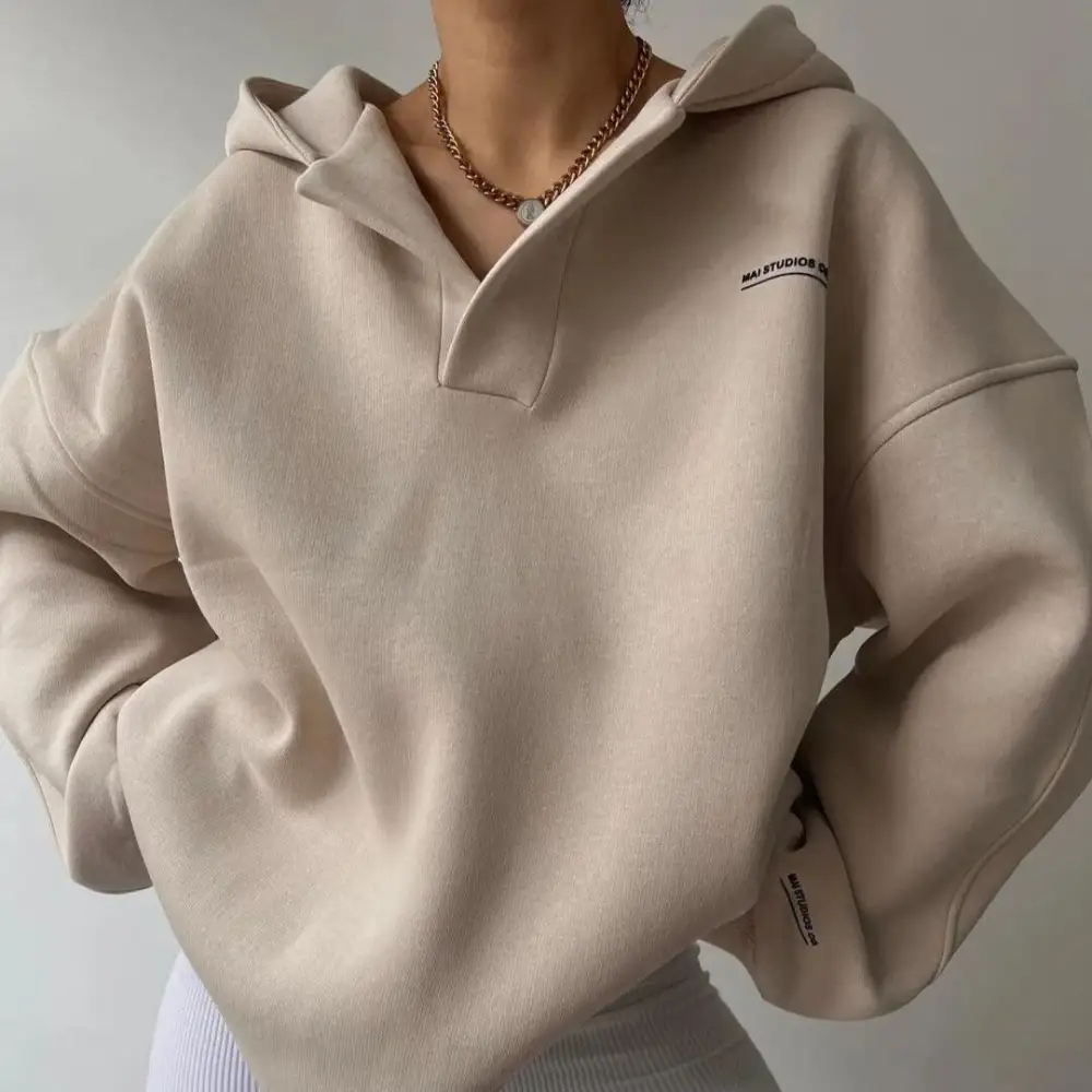 Casual Hooded Sweatshirt Knit Sweater