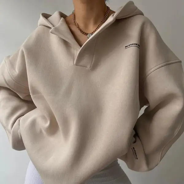Casual Hooded Sweatshirt Knit Sweater