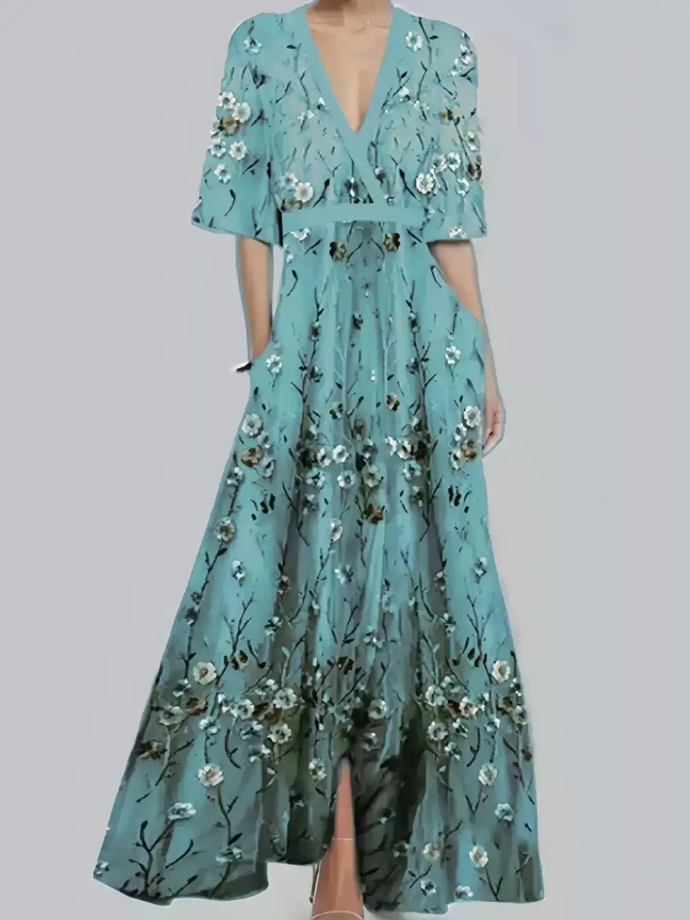 Floral Short Sleeve Dress Casual