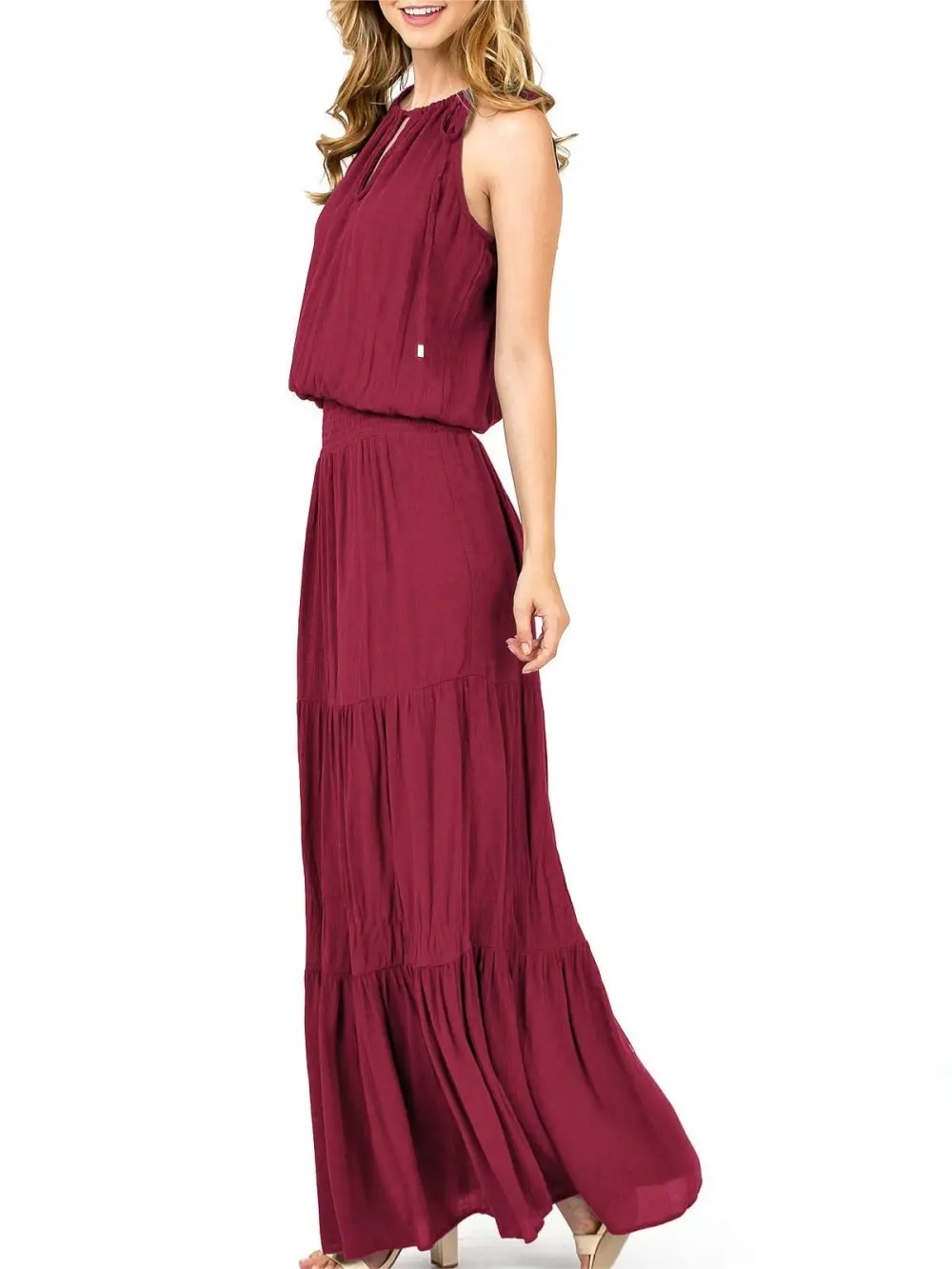 Tiered Halter Maxi Dress