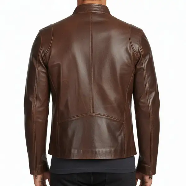 Modern Leather Biker Bomber Multi Pocket Jacket
