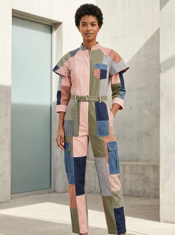 Women's Marin Boho Patchwork Pattern Graphic Jumpsuit