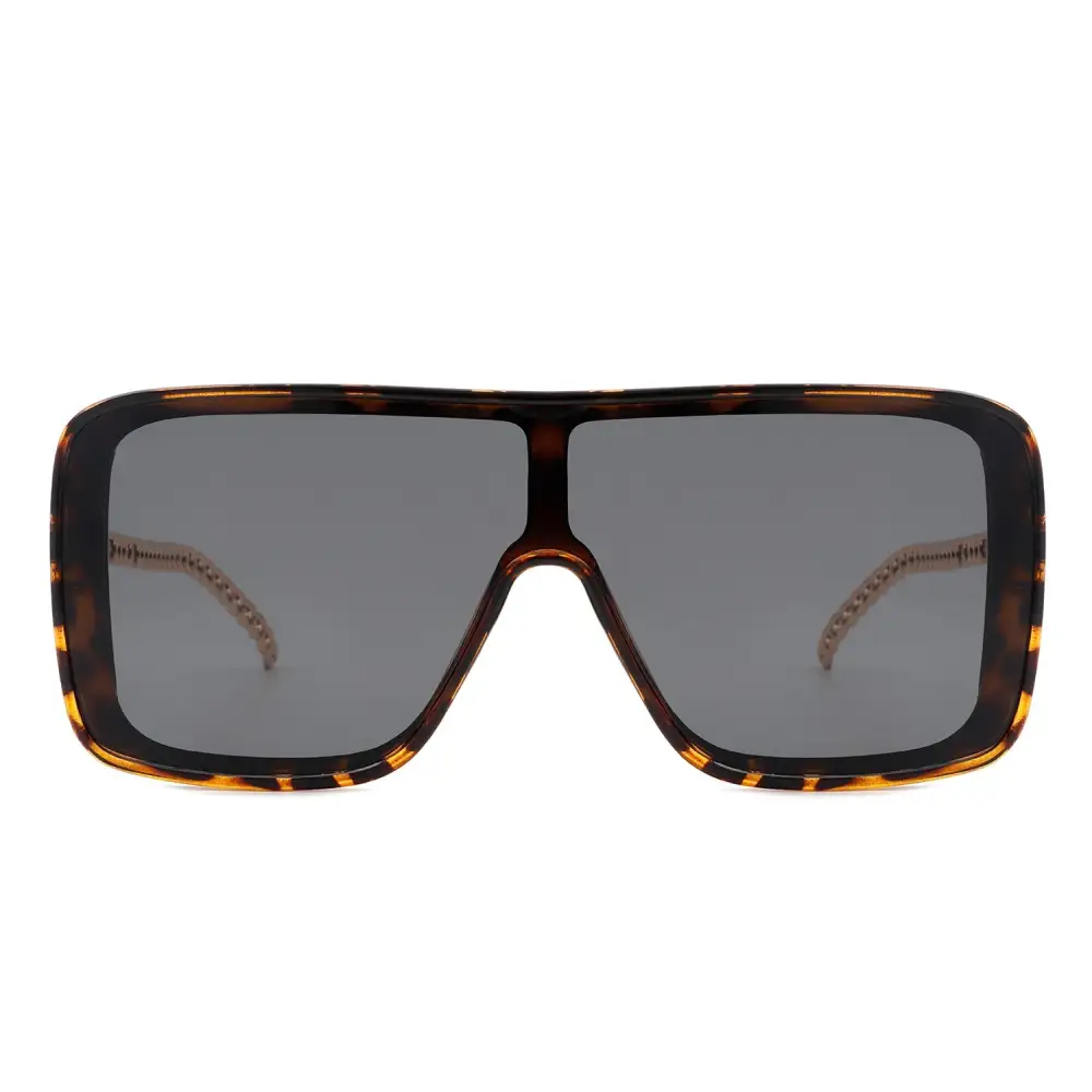 Fabric Square Flat Top Frame Sunglasses