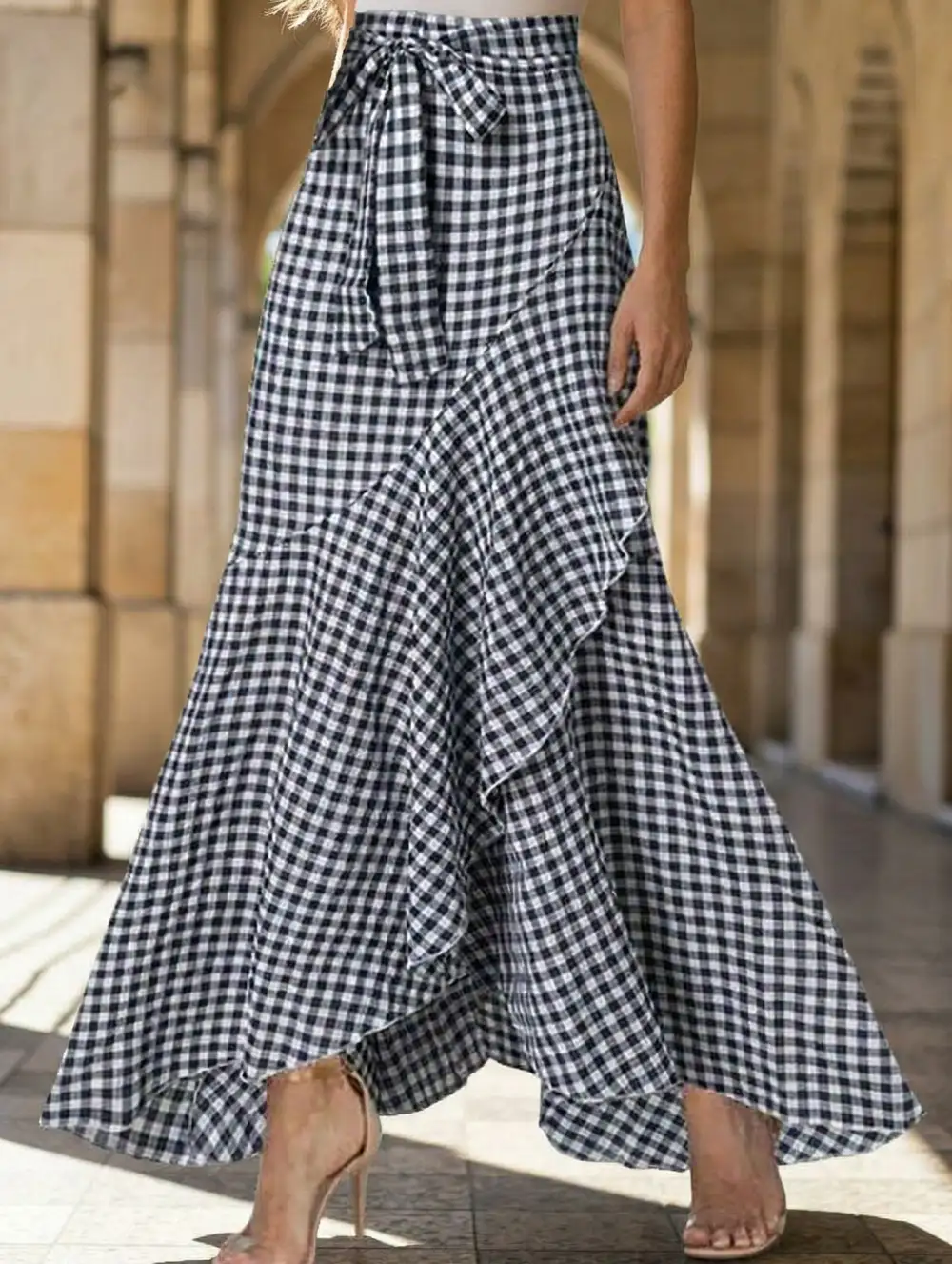 Ruffle Hem Maxi Skirt