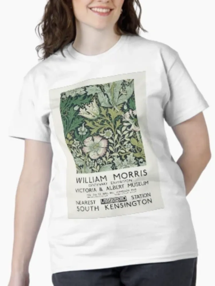 Women's Retro Oil Painting Print Round-neck Short-Sleeve T-Shirt