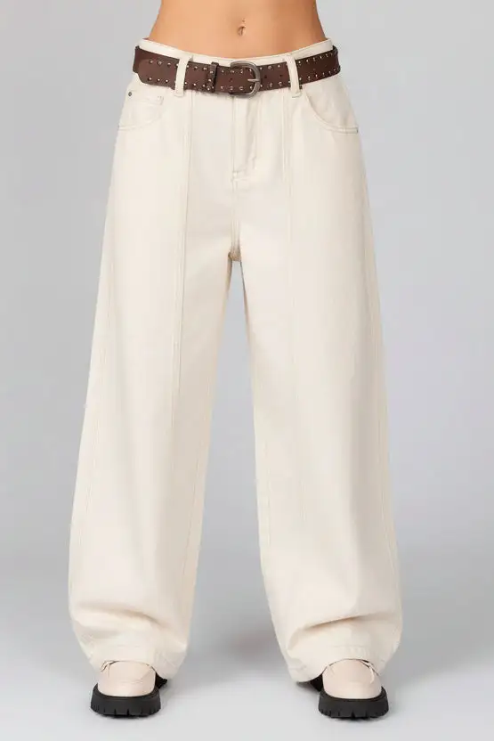 Belted Layered Jeans