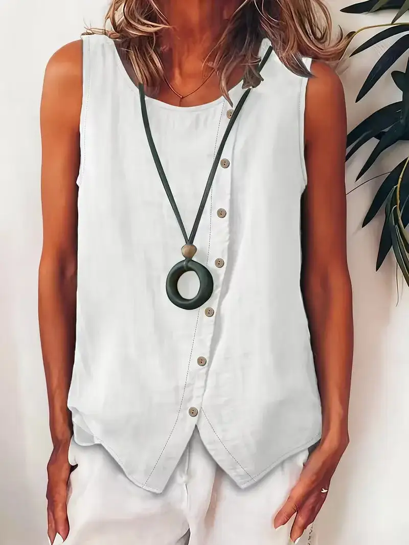 Button Detail Everyday Blouse