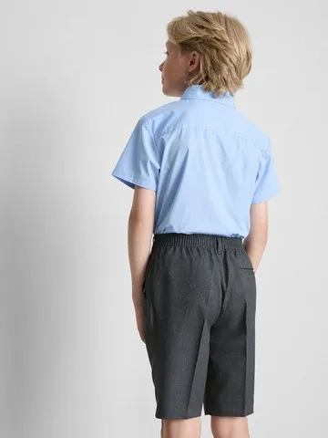 7-15yrs | 2pk Unisex Cotton Blend Short Sleeve School Shirts