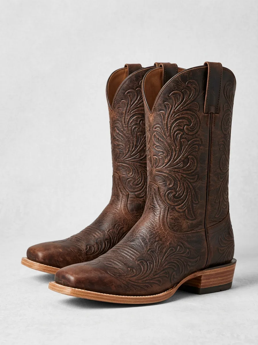 Trail Floral Artisan-Look Western Boots