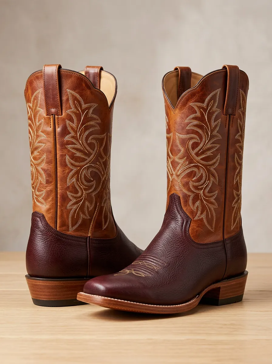 Unisex Pointed Toe Embroidered Western Boots