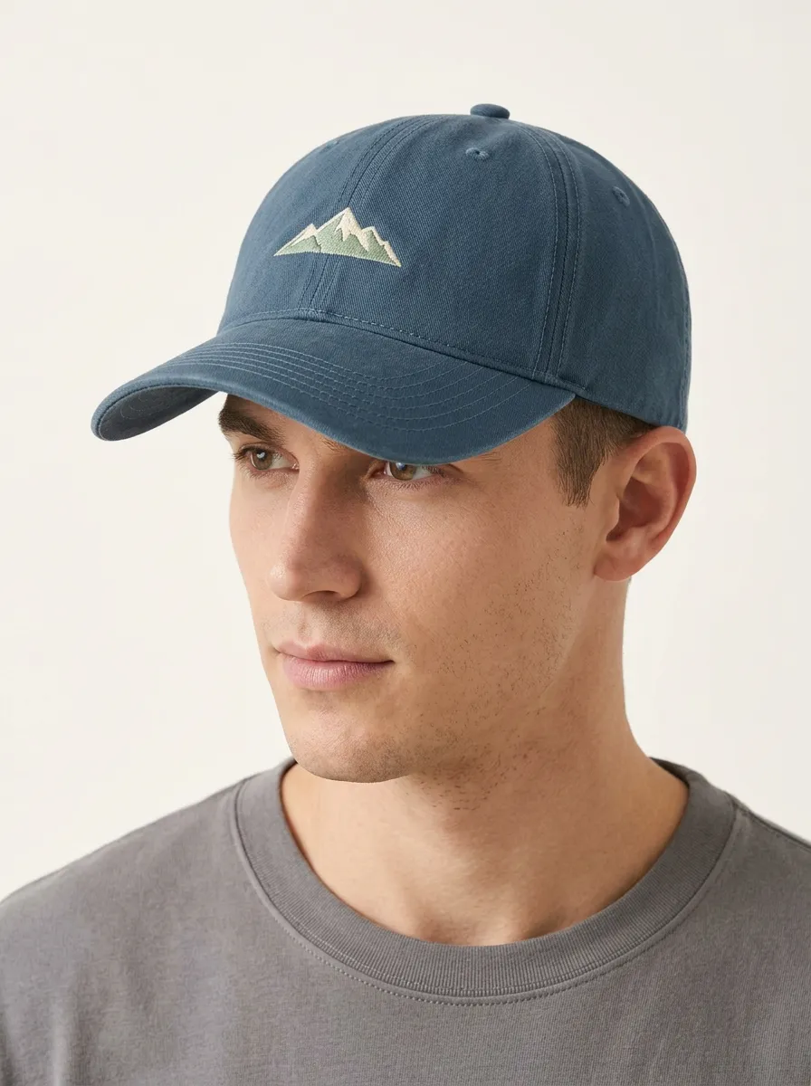Unisex Mountain Embroidered Outdoor Curved-Brim Baseball Cap