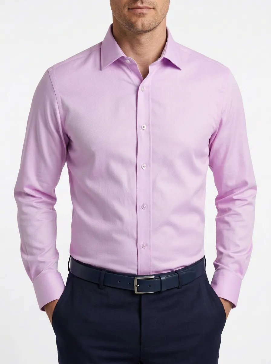 Men's Classic Button-Down Solid Dress Shirt