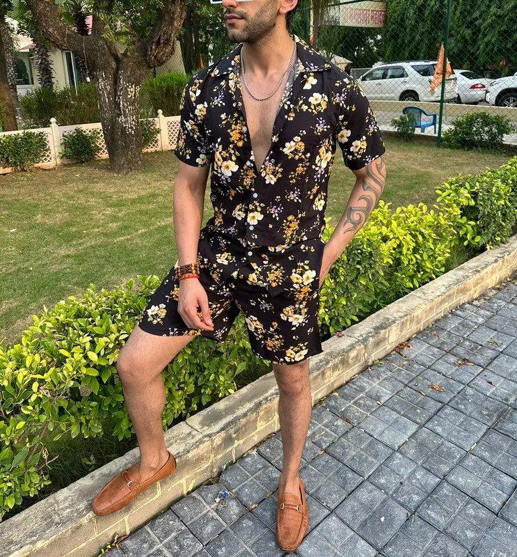 Black Printed Matching Set