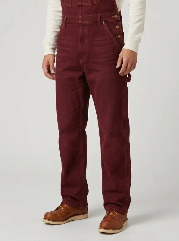 Men's Vintage Style Distressed Denim Bib Overalls