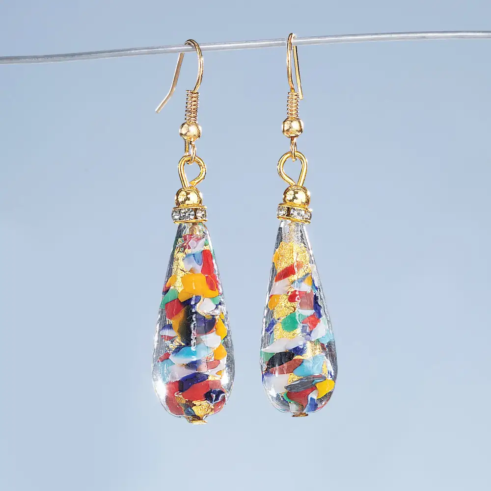 Glass Rainbow Drop Earrings