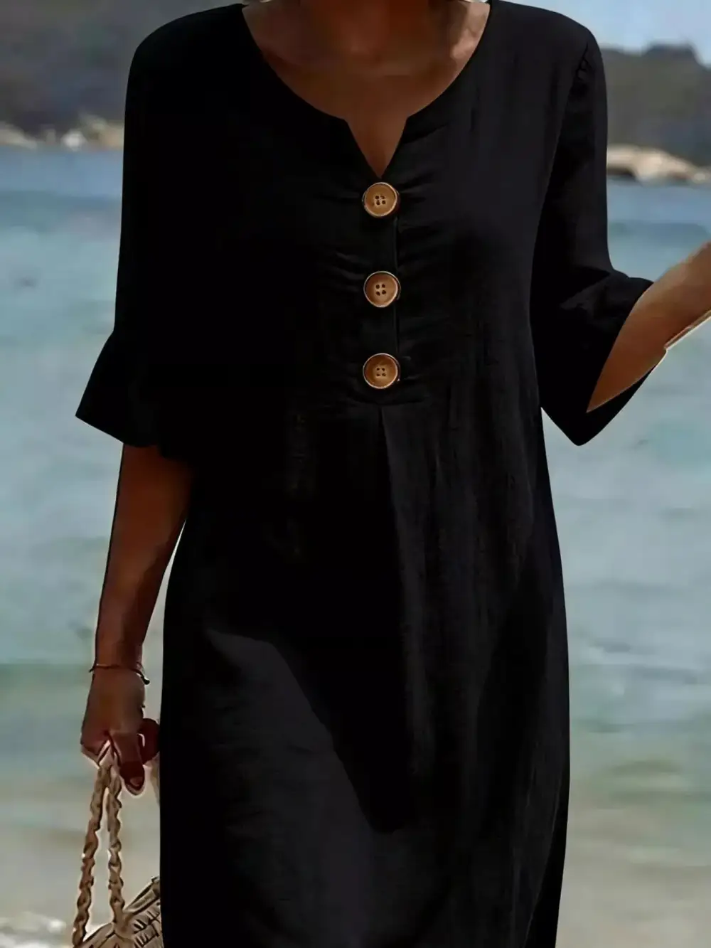 Button Dress Casual