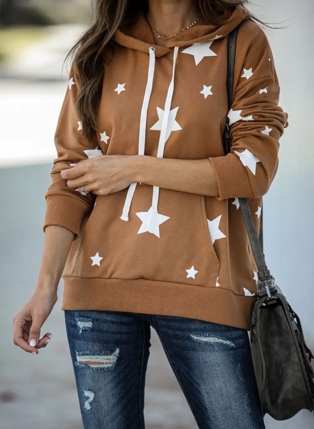 Cotton Blend Star Hooded Top