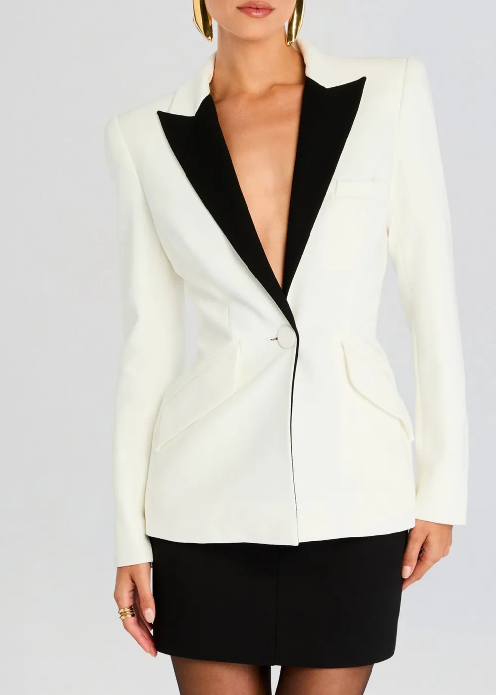 Long Sleeve Black White Jacket