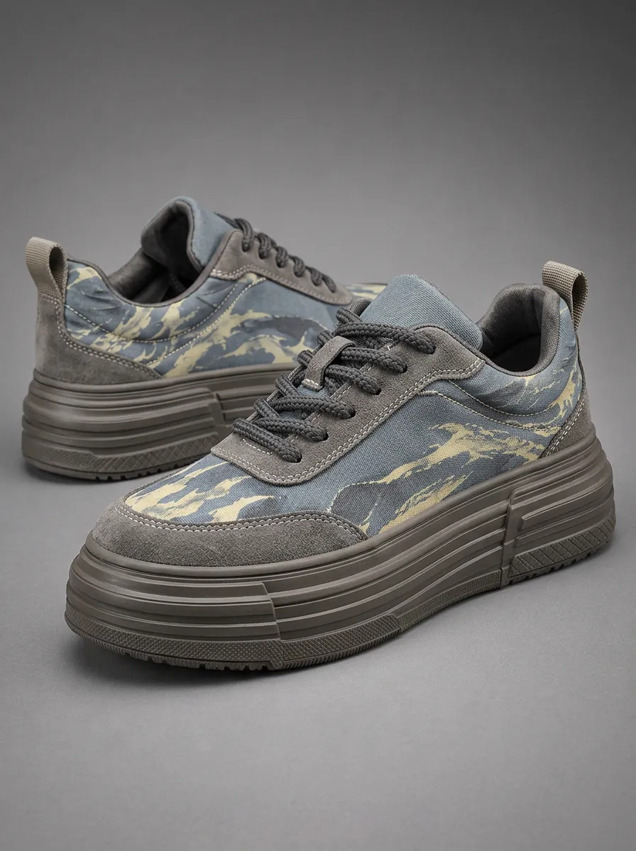 Men's Casual Streetwear Camouflage Patterned Skate Shoes