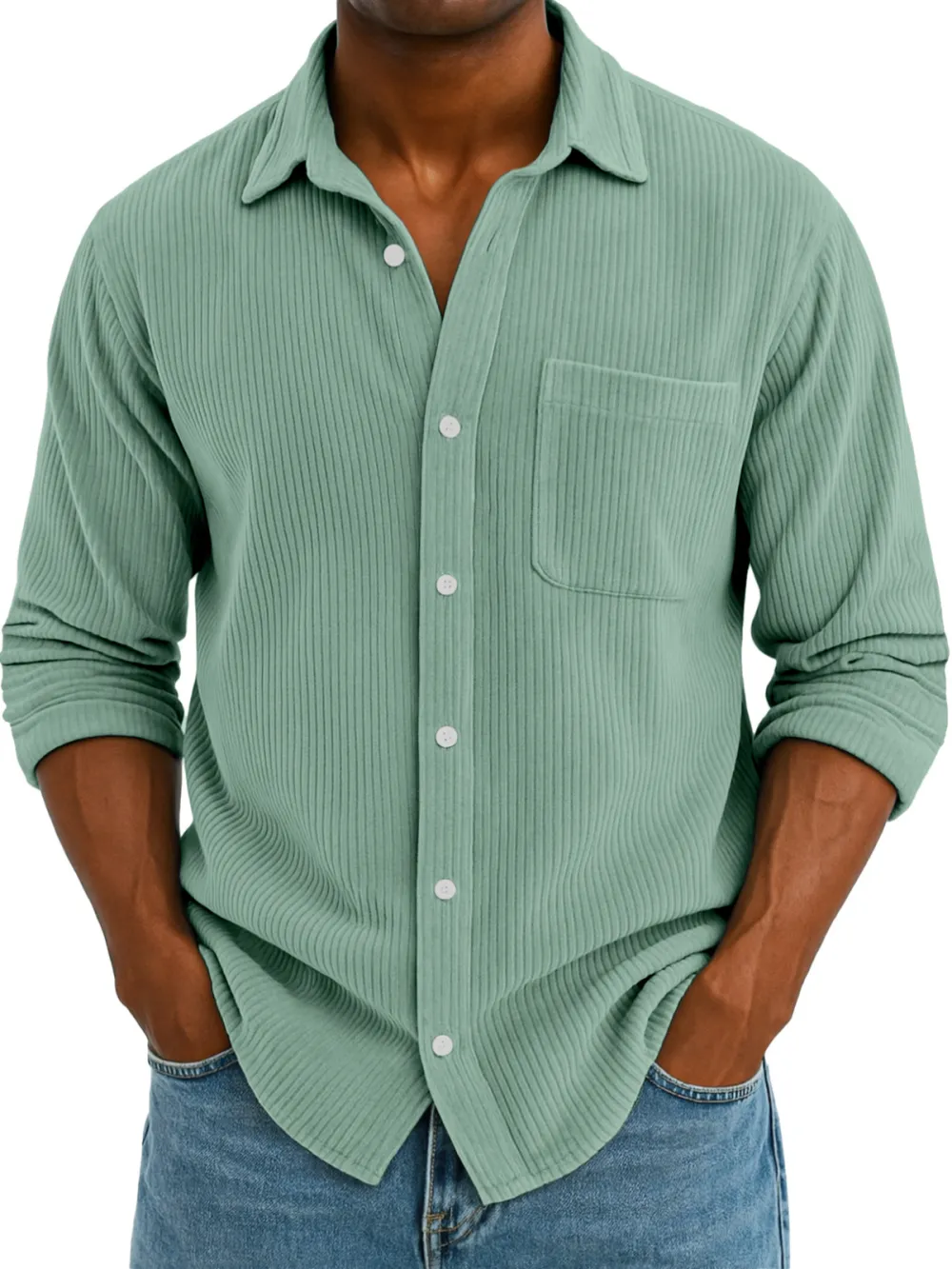 Clean Cut Corduroy Camp Collar Shirt
