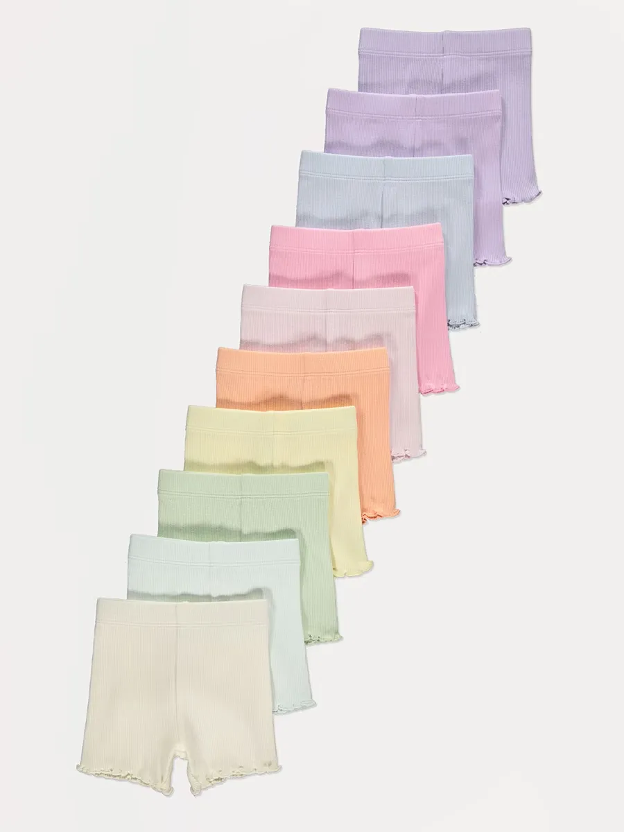 Lettuce Edge Ribbed Shorts 10 Pack