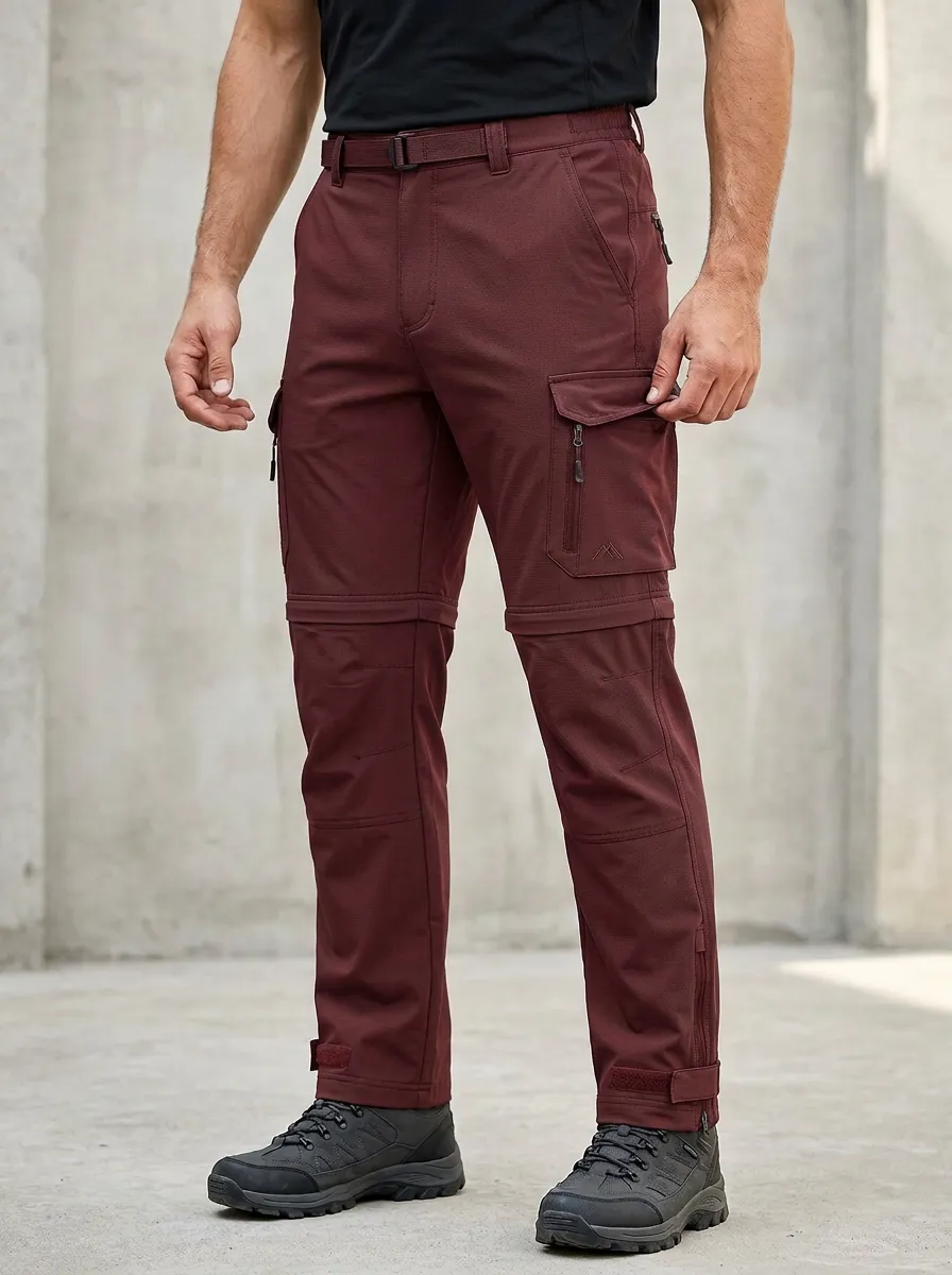 Men's Frontier Trek Multi-Pocket Waterproof Zip-Off Tactical Cargo Pants