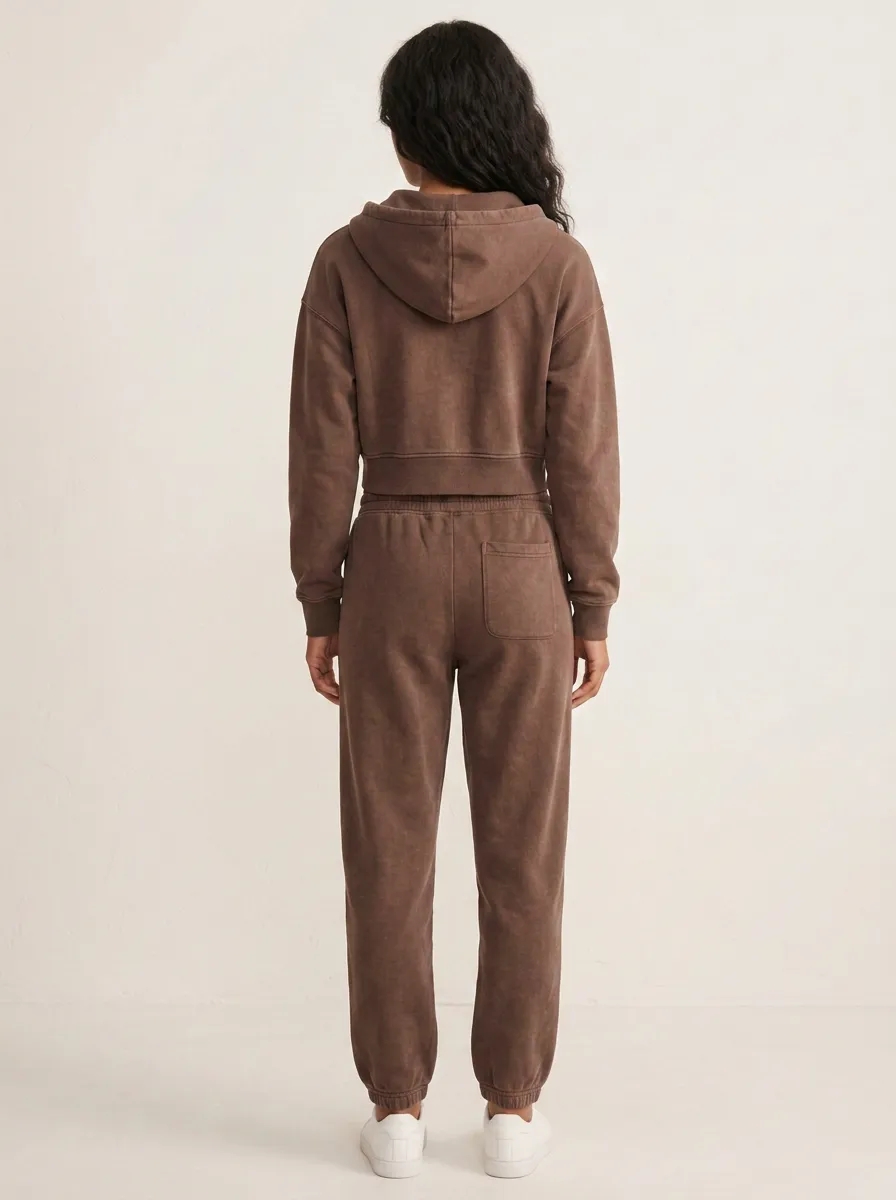 Studio Zip-Up Women's Cropped Zip-Up Hoodie Jogger Active Set