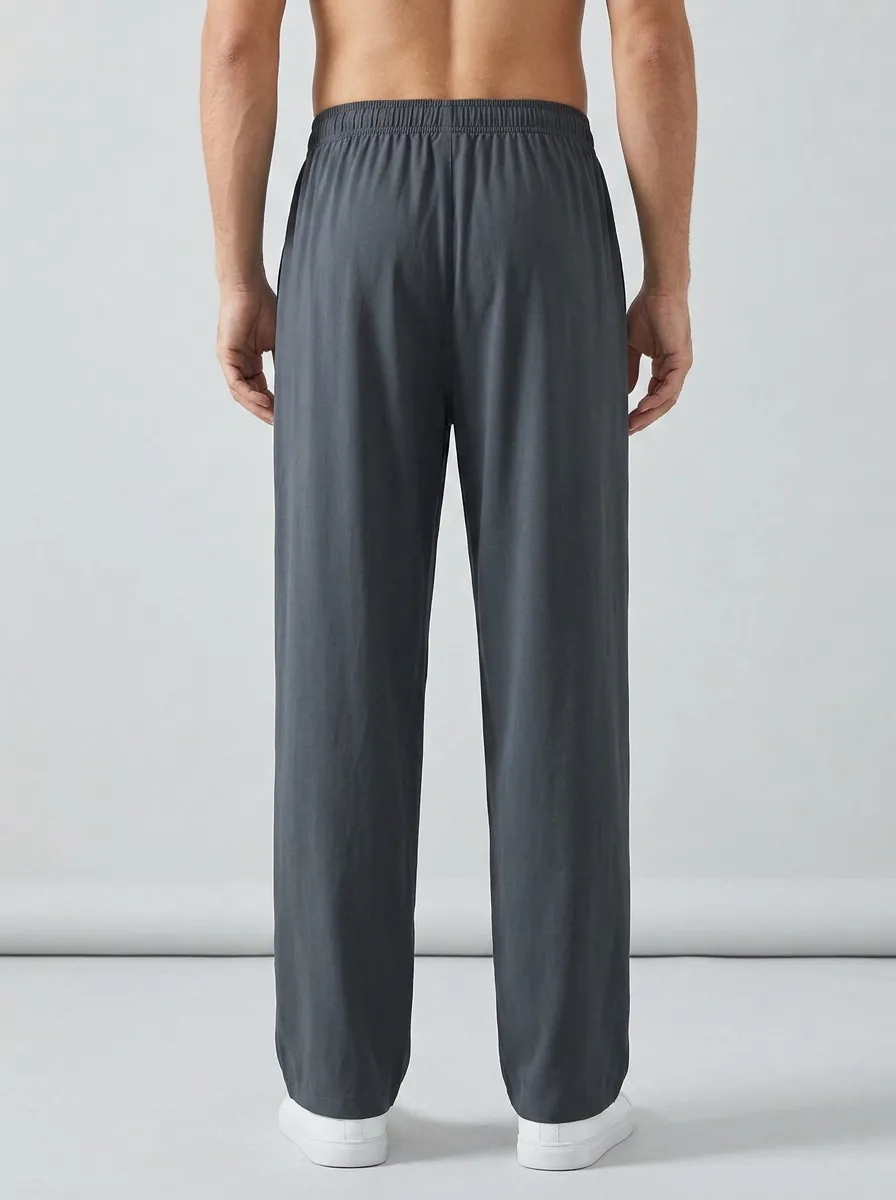 Men's Ice Silk Elastic-Waist Lounge Casual Pants
