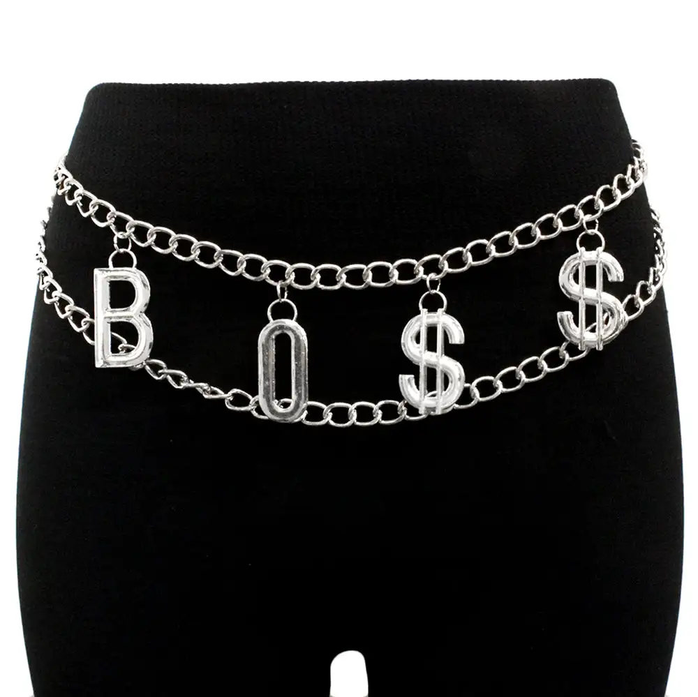 Refined Adjustable Statement Lettering Waist Belt