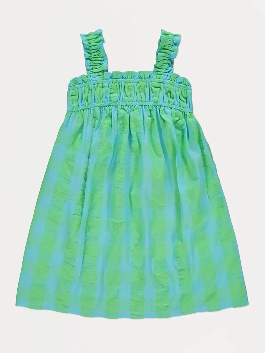 Green Frill Gingham Check Dress