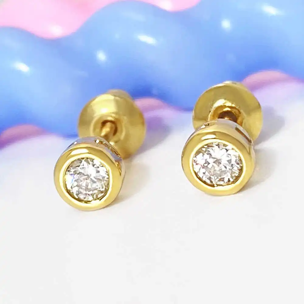 Crystal Accent Cubic Stud Earrings