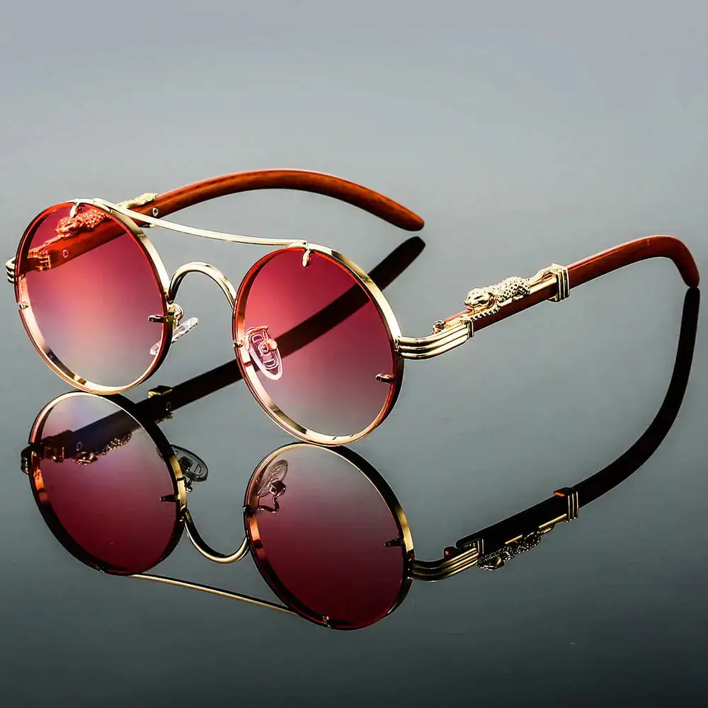 Polished Round Frame Sunglasses
