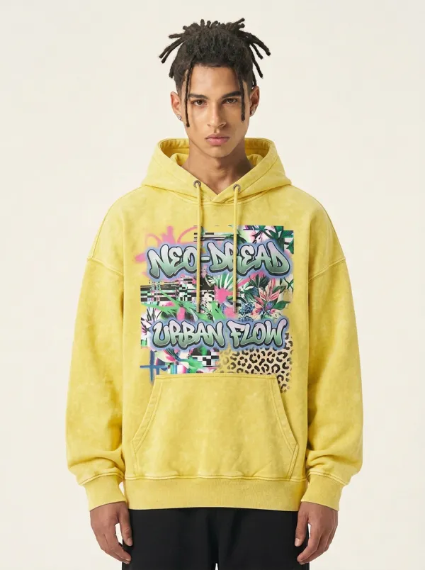 Unisex Casual Streetwear Graffiti Hoodie