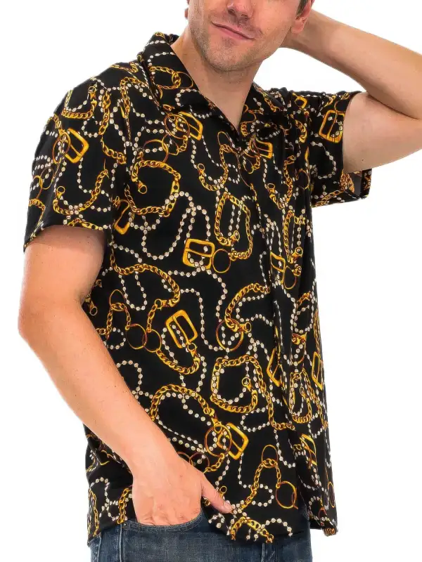 Men's String Bead Status Button-Down Shirt