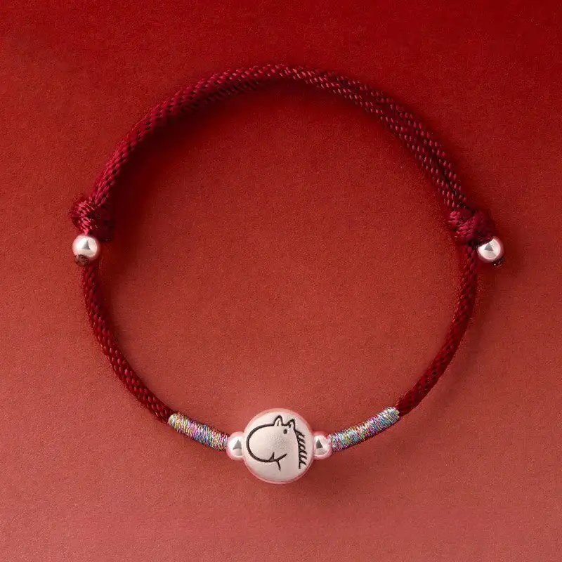 Horse Sterling Silver String Bracelet