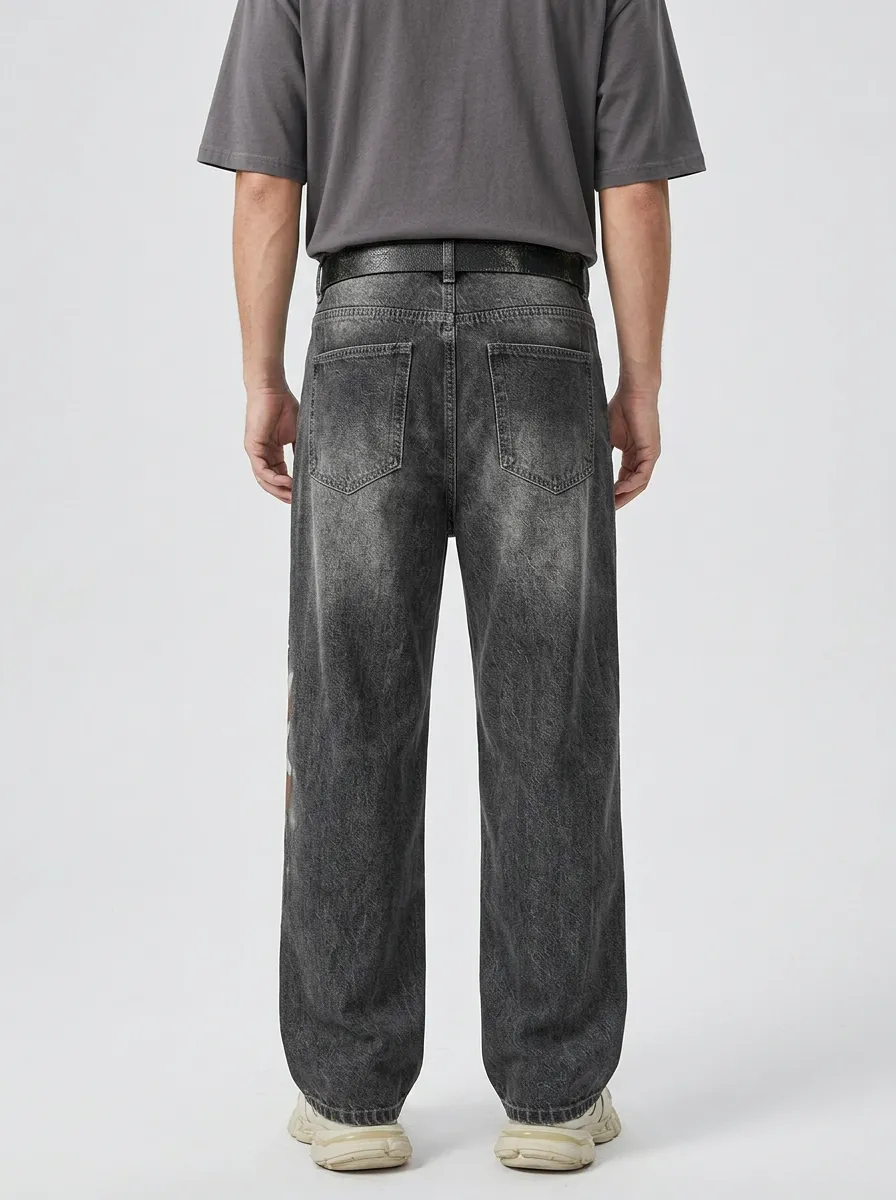 Unisex Streetwear Graffiti Baggy Jeans