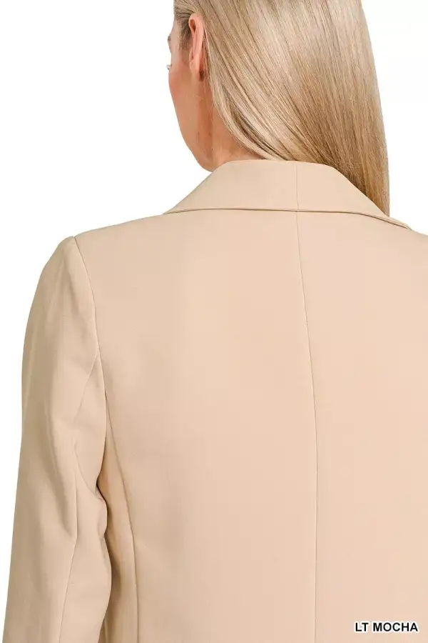 Woven Long Sleeve Blazer With Lining Everyday Layer