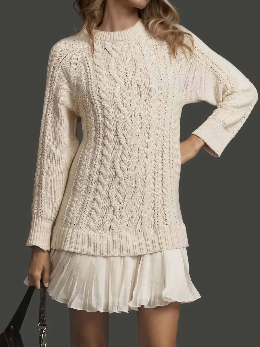 Casual Twist Sweater Mini Dress