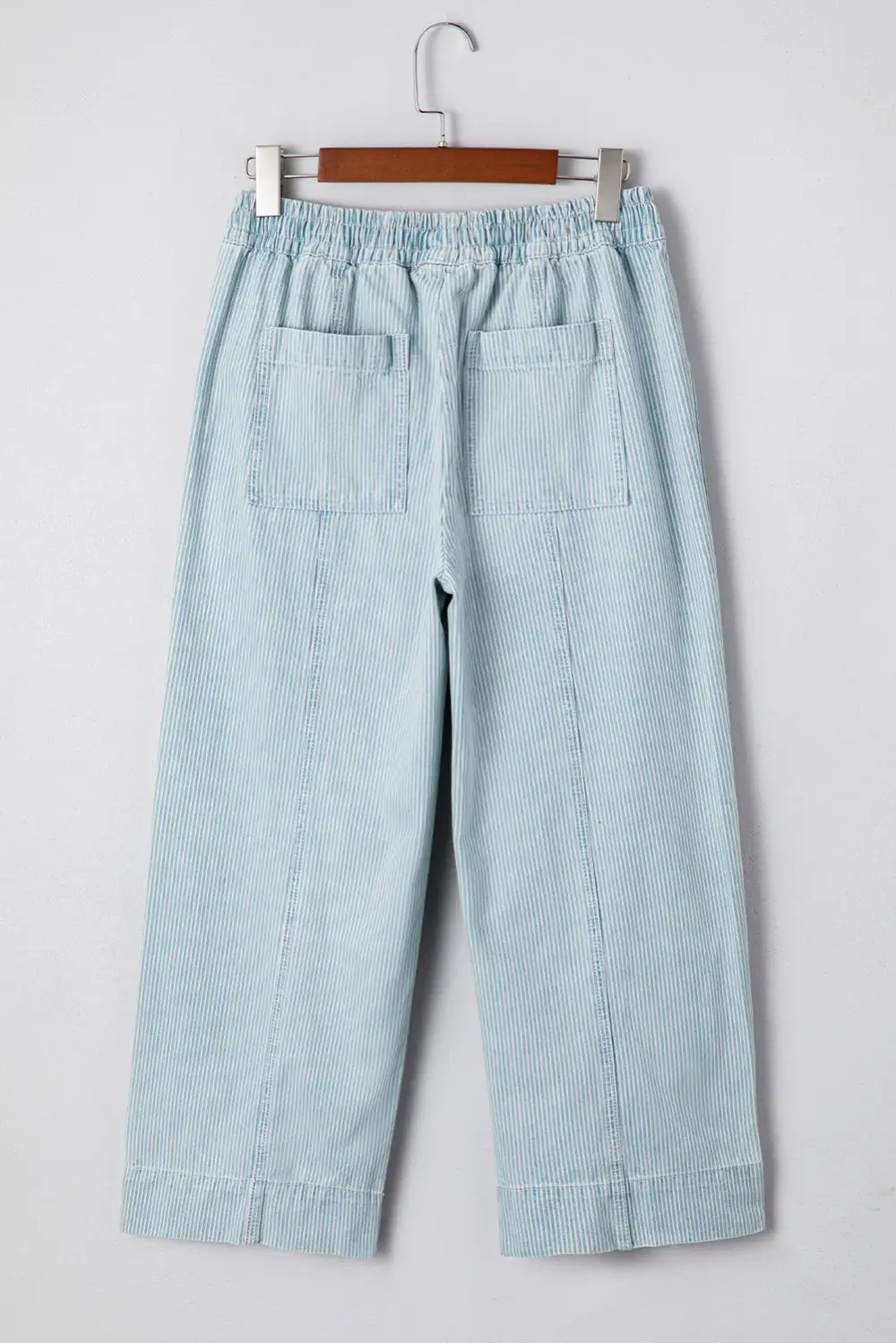 Women's Stripe Mid Rise Drawstring Waist Jeans